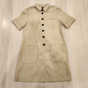 Zara trf collection faux leather button up shirt dress (M)